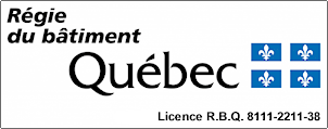 Licence de la Régie du bâtiment du Québec #8111-2211-38